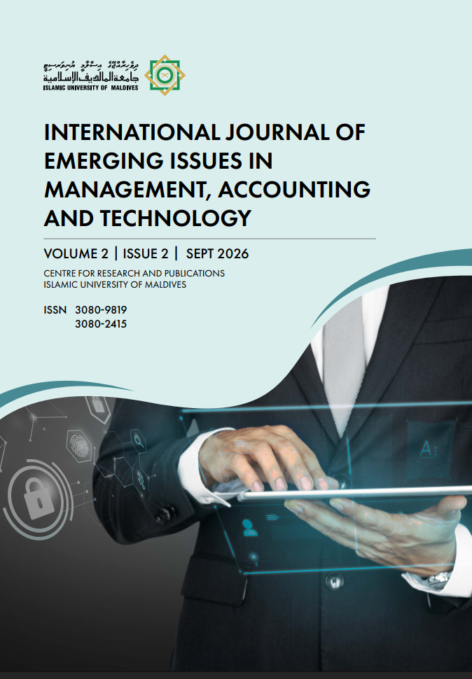 					View Vol. 2 No. 2 (2026): International Journal of Emerging Issues in Management ,Accounting and Technology (IJEMAT)
				